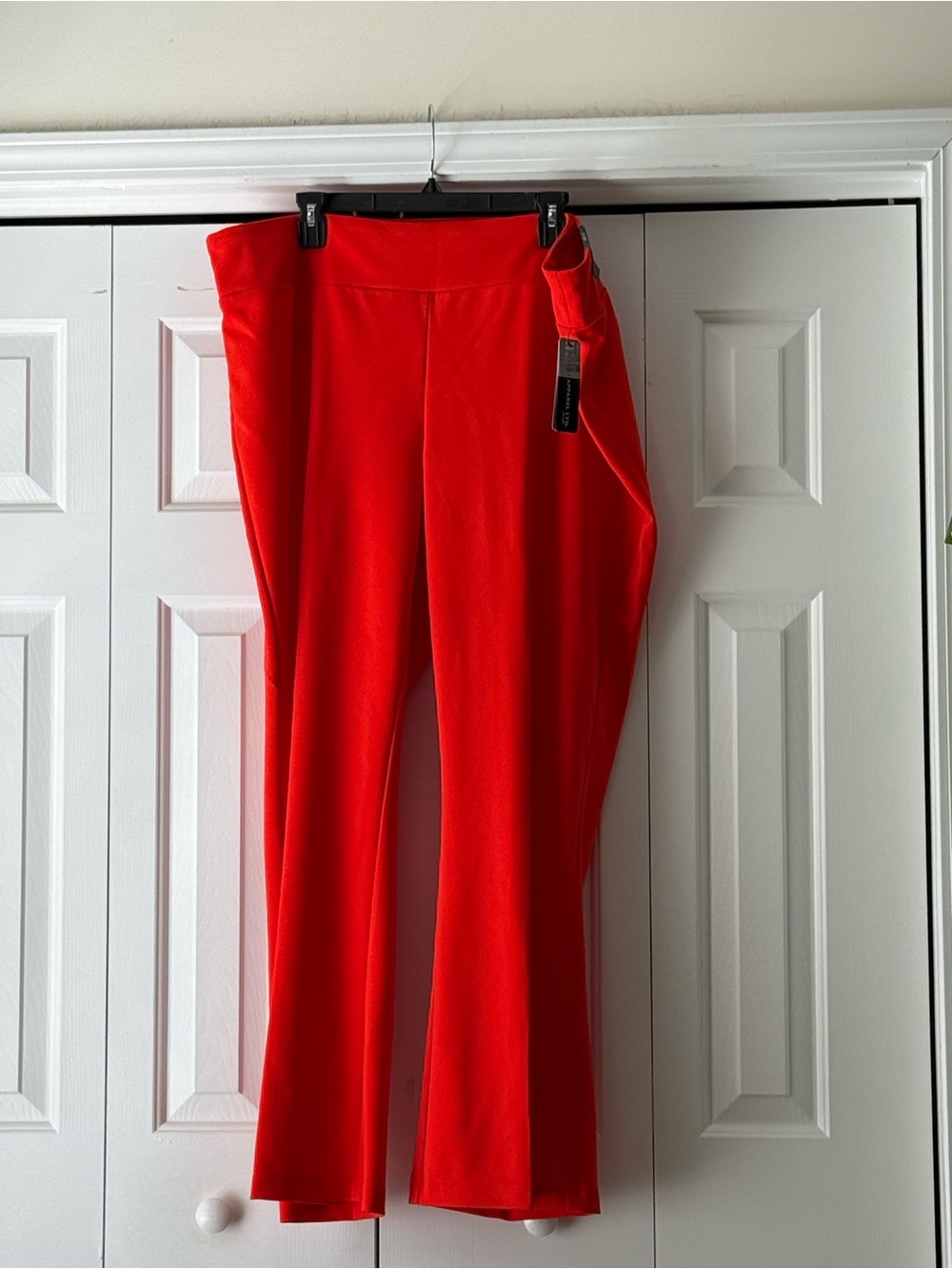 Women's Red orange Stretch Flare Pants